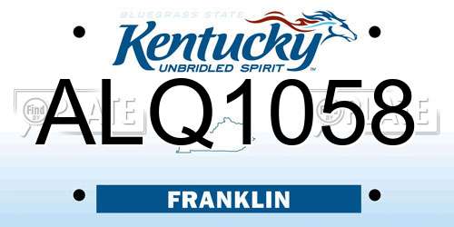 ALQ1058 Kentucky License Plate