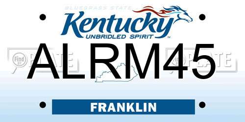 ALRM45 Kentucky License Plate