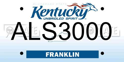 ALS3000 Kentucky License Plate