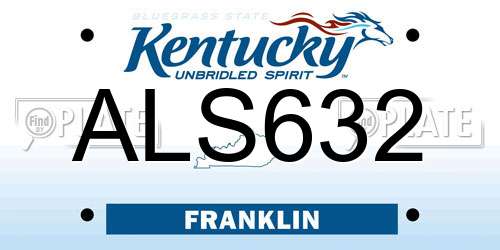 ALS632 Kentucky License Plate