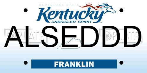 ALSEDDD Kentucky License Plate