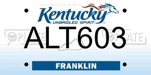 ALT603 Kentucky License Plate