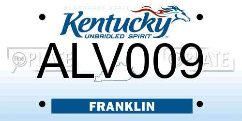 ALV009 Kentucky License Plate