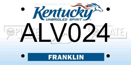 ALV024 Kentucky License Plate