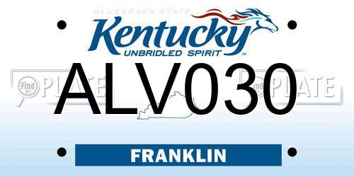 ALV030 Kentucky License Plate