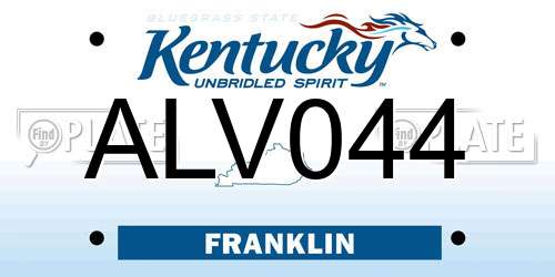ALV044 Kentucky License Plate