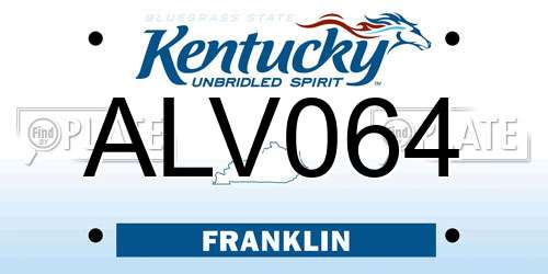 ALV064 Kentucky License Plate