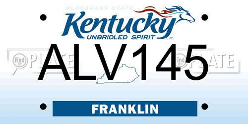 ALV145 Kentucky License Plate