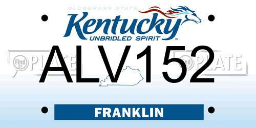ALV152 Kentucky License Plate