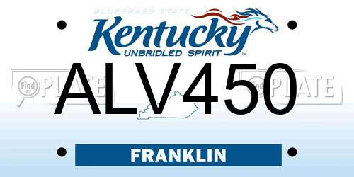 ALV450 Kentucky License Plate