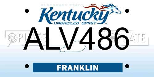 ALV486 Kentucky License Plate