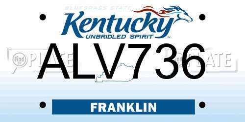 ALV736 Kentucky License Plate