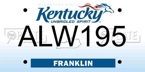 ALW195 Kentucky License Plate