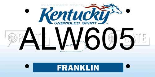 ALW605 Kentucky License Plate