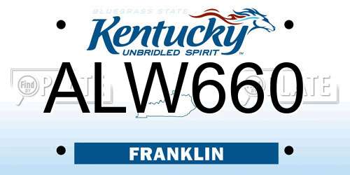 ALW660 Kentucky License Plate