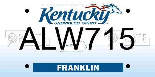 ALW715 Kentucky License Plate