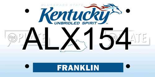 ALX154 Kentucky License Plate