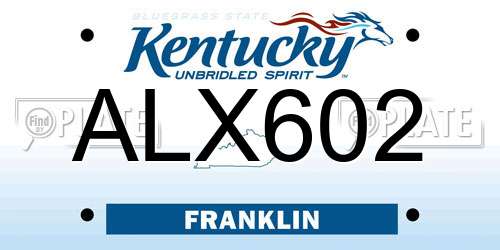 ALX602 Kentucky License Plate