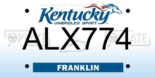 ALX774 Kentucky License Plate