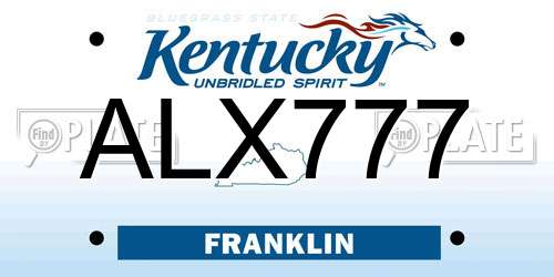 ALX777 Kentucky License Plate
