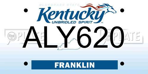 ALY620 Kentucky License Plate