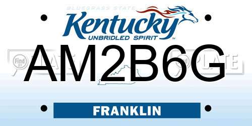 AM2B6G Kentucky License Plate