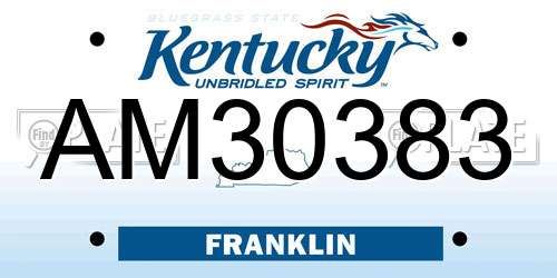 AM30383 Kentucky License Plate