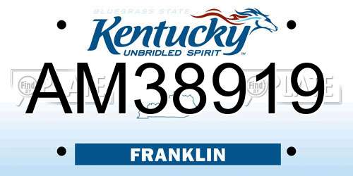 AM38919 Kentucky License Plate