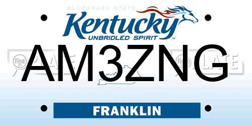 AM3ZNG Kentucky License Plate