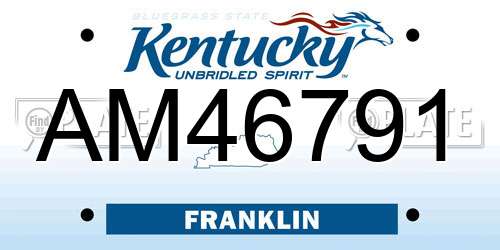 AM46791 Kentucky License Plate