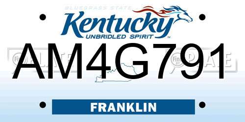 AM4G791 Kentucky License Plate