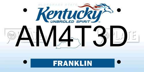 AM4T3D Kentucky License Plate