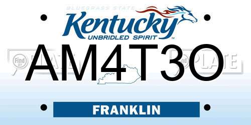 AM4T3O Kentucky License Plate