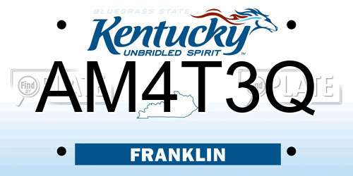AM4T3Q Kentucky License Plate