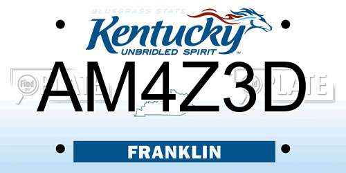 AM4Z3D Kentucky License Plate