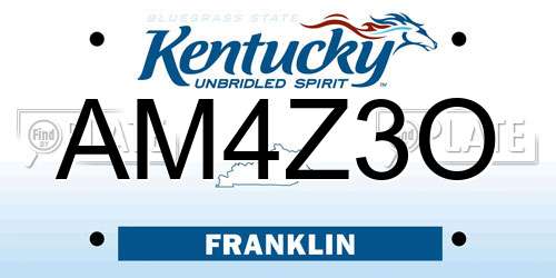 AM4Z3O Kentucky License Plate