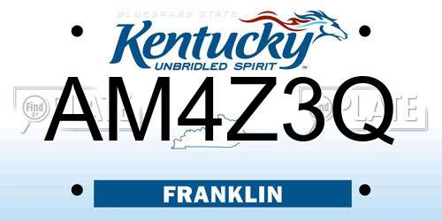 AM4Z3Q Kentucky License Plate
