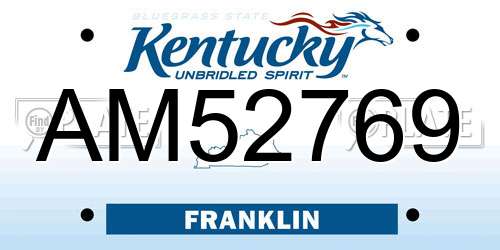 AM52769 Kentucky License Plate