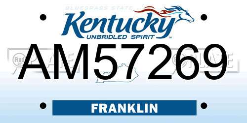 AM57269 Kentucky License Plate