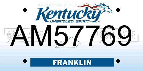 AM57769 Kentucky License Plate