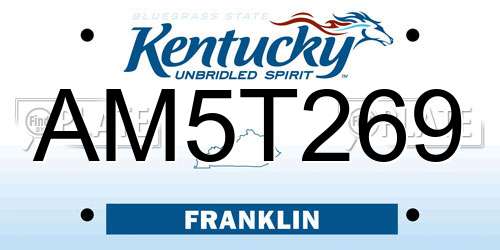 AM5T269 Kentucky License Plate