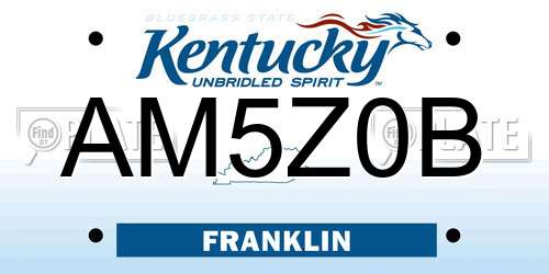 AM5Z0B Kentucky License Plate