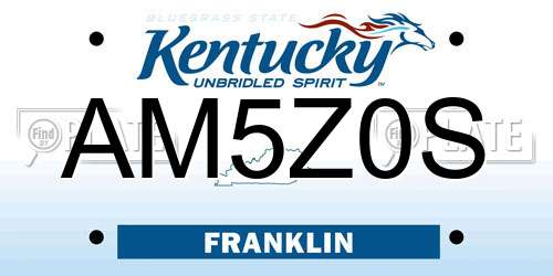AM5Z0S Kentucky License Plate