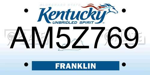 AM5Z769 Kentucky License Plate