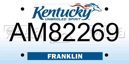 AM82269 Kentucky License Plate