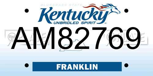 AM82769 Kentucky License Plate