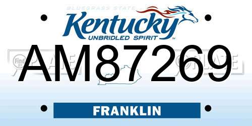 AM87269 Kentucky License Plate