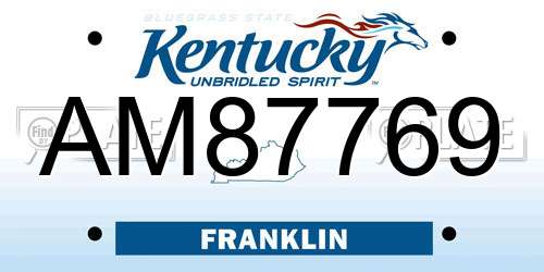 AM87769 Kentucky License Plate