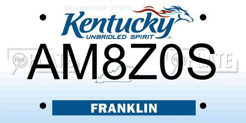 AM8Z0S Kentucky License Plate
