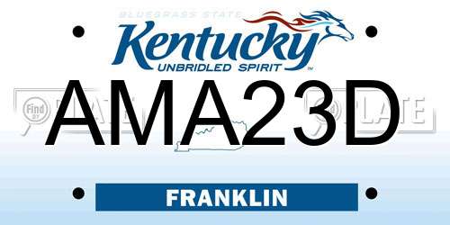 AMA23D Kentucky License Plate